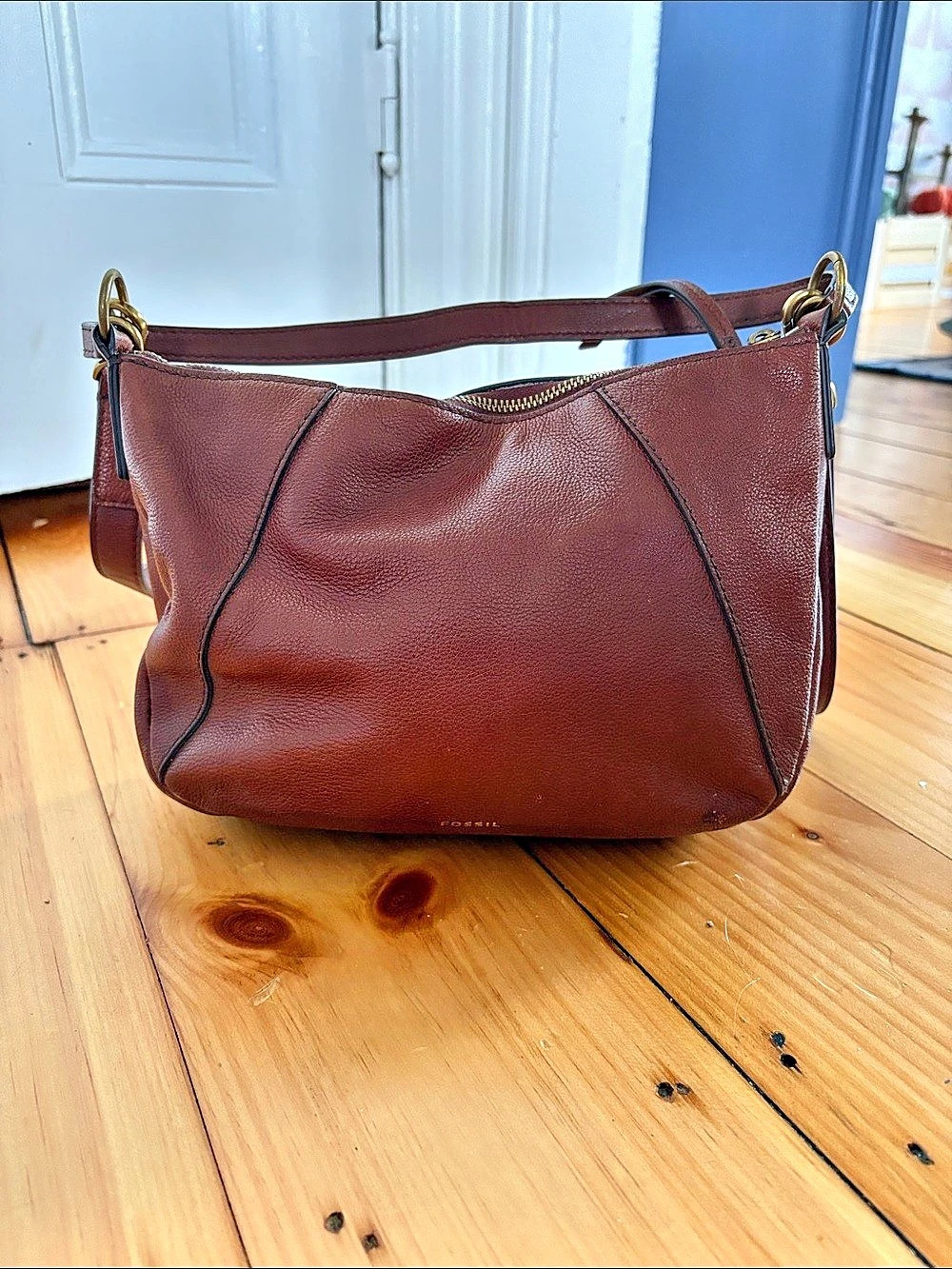 Fossil Brown Leather Shoulder Bag